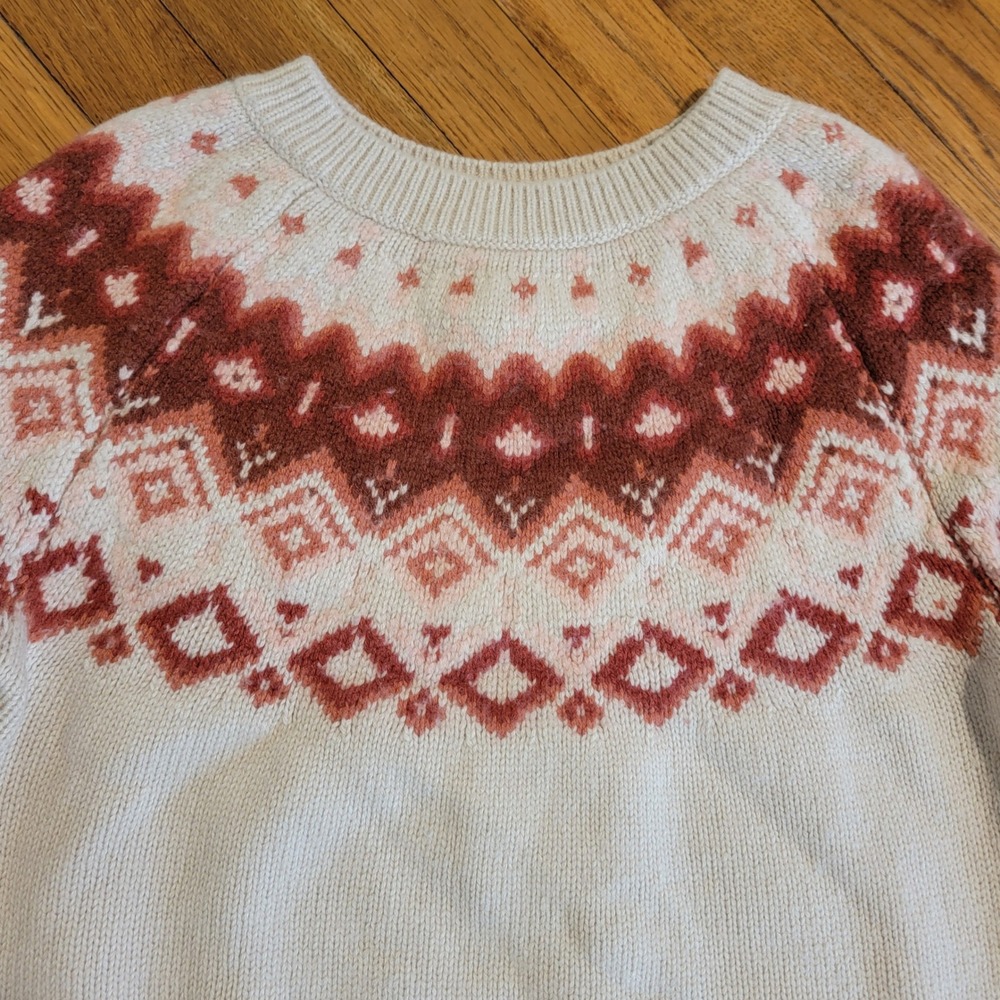 Orvis Fair Isle Nordic Crewneck‎ Sweater Women's Size Small Wool Cashmere Blend - Picture 2 of 7